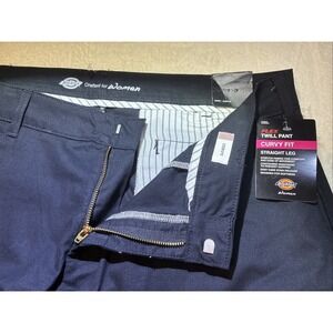 Women's Dickies Dress Pants Straight-Leg Relaxed Fit Twill, Size 18R Black NEW!